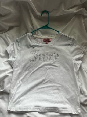 Juicy Couture White Tee with Silver Rhinestone Logo